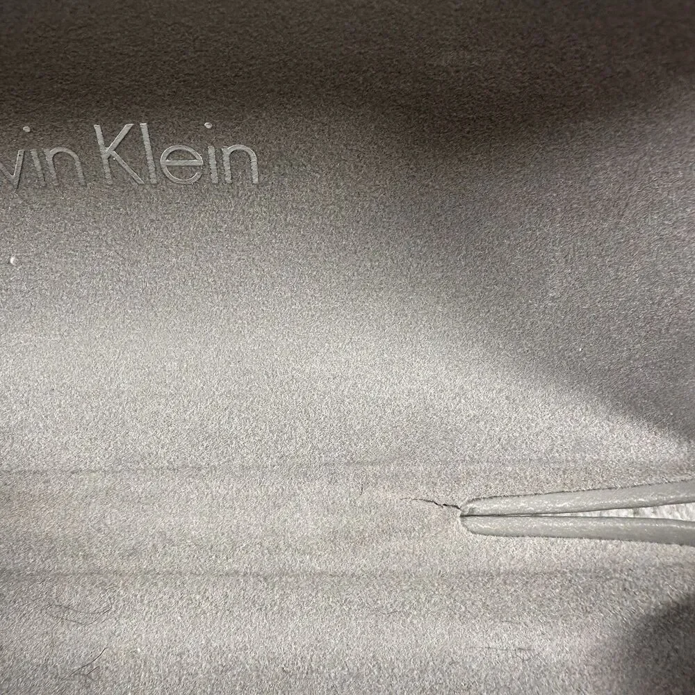 Calvin Klein Eyeglass & Sunglass Hard Case Gray Silver Clam Shell
